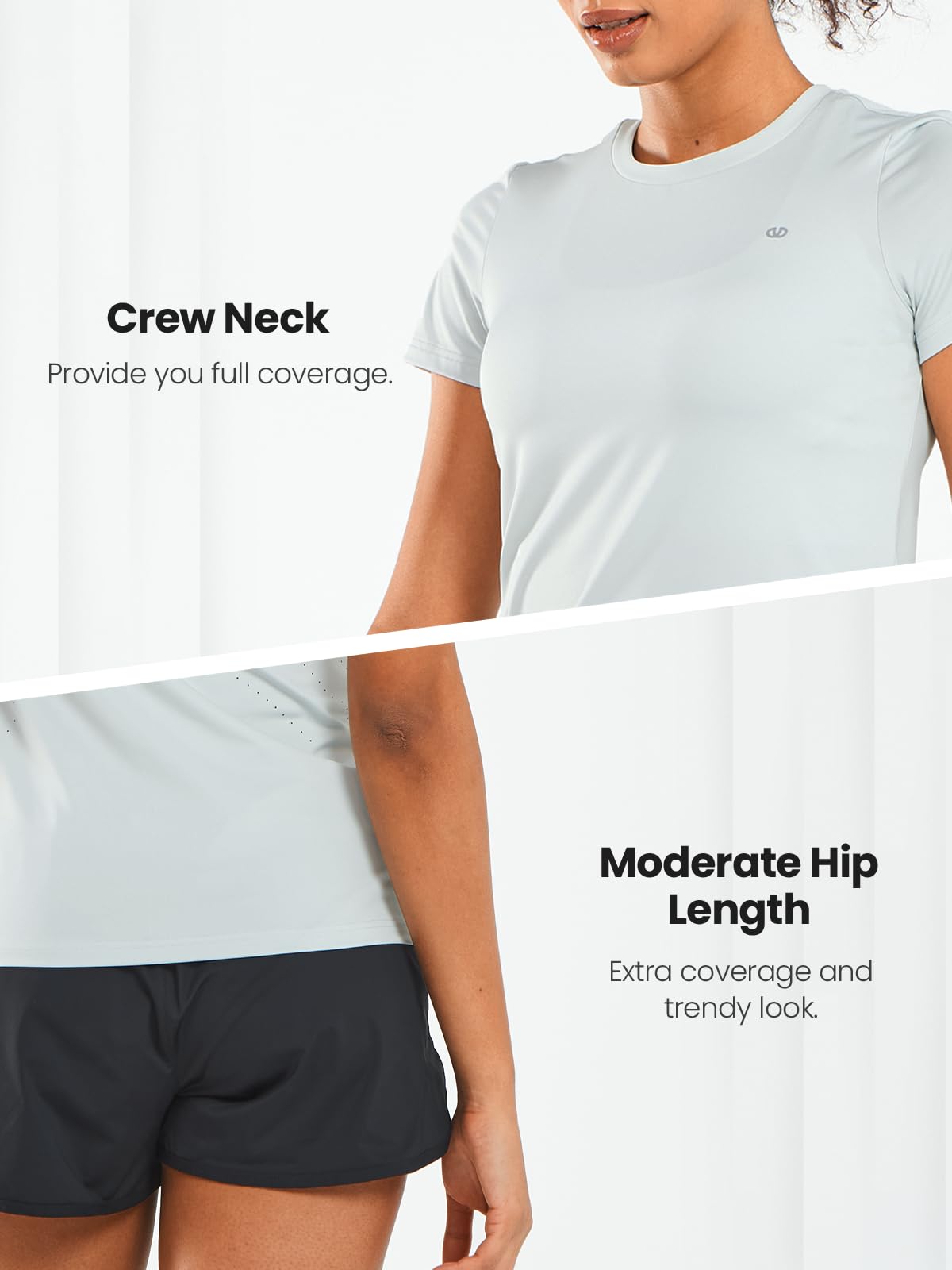 ALLZERO Feel Fit - Maglietta da allenamento da donna, a maniche corte, traspirante, per yoga, corsa, palestra