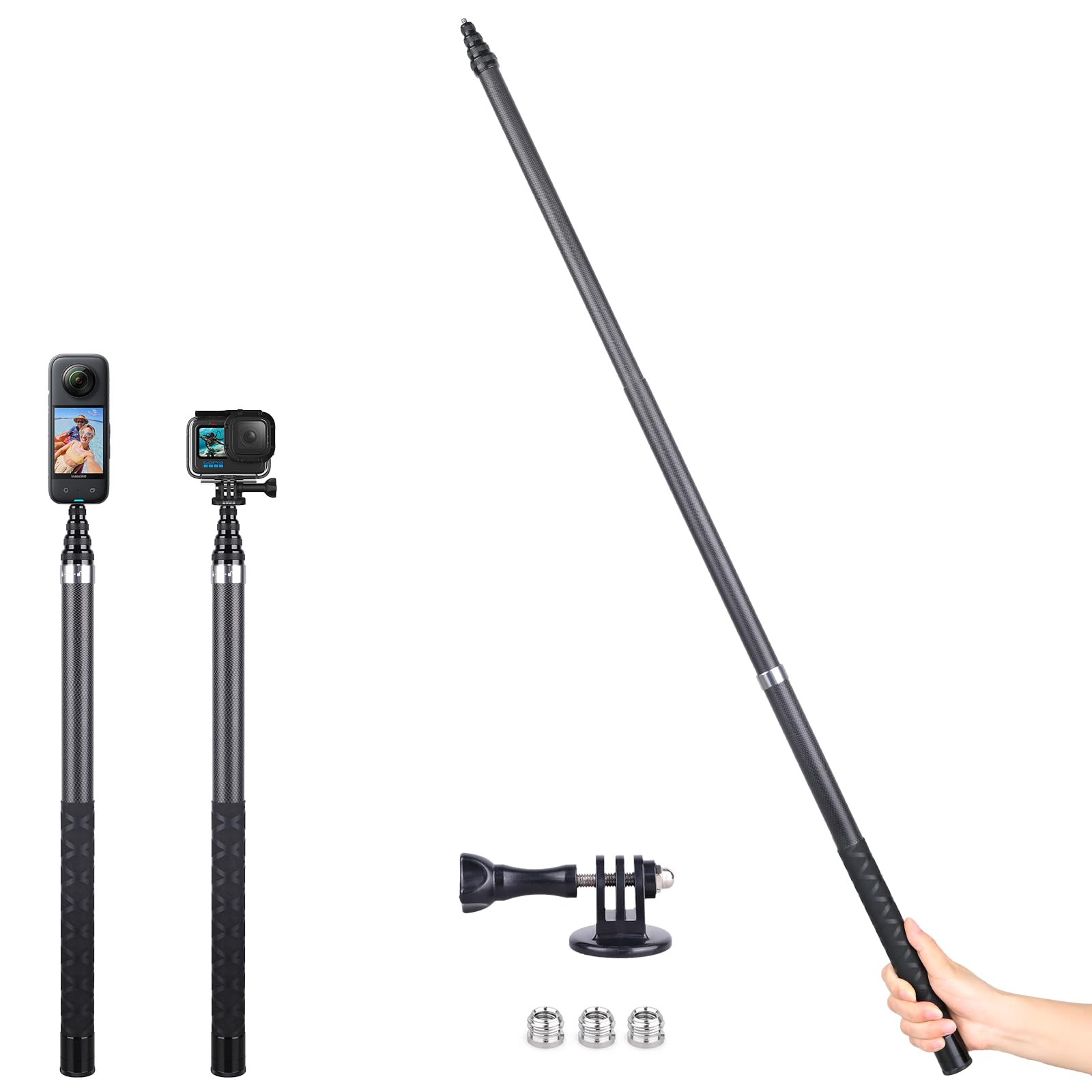 Perche à Selfie ARTCISE En Fibre De Carbone - 270 Cm Extensible, 248 G - Compatible GoPro Hero, DJI Osmo Action