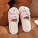 VIDSID Bowknot Linen Slippers for Women, All-Season Non-Slip Indoor House Shoes, Stylish and Durable (Pink EU38/39)