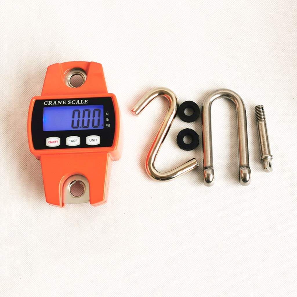 Minibáscula electrónica Digital con grúa, 300 kg/660 LB, Pantalla LCD retroiluminada, Ideal para Caza en Granjas, Arcos, Peces Grandes, Color Naranja/Azul, para Colgar (Azul: 150 x 85 x 46 mm)