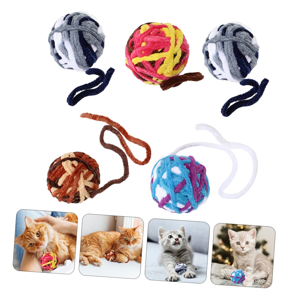 Beaupretty 10pièces Jouets Pelote pour Chats avec Cloches Jouets Interactifs De Mâcher pour Chats Et Chatons pour Éveiller Et Amuser Vos Animaux De Compagnie