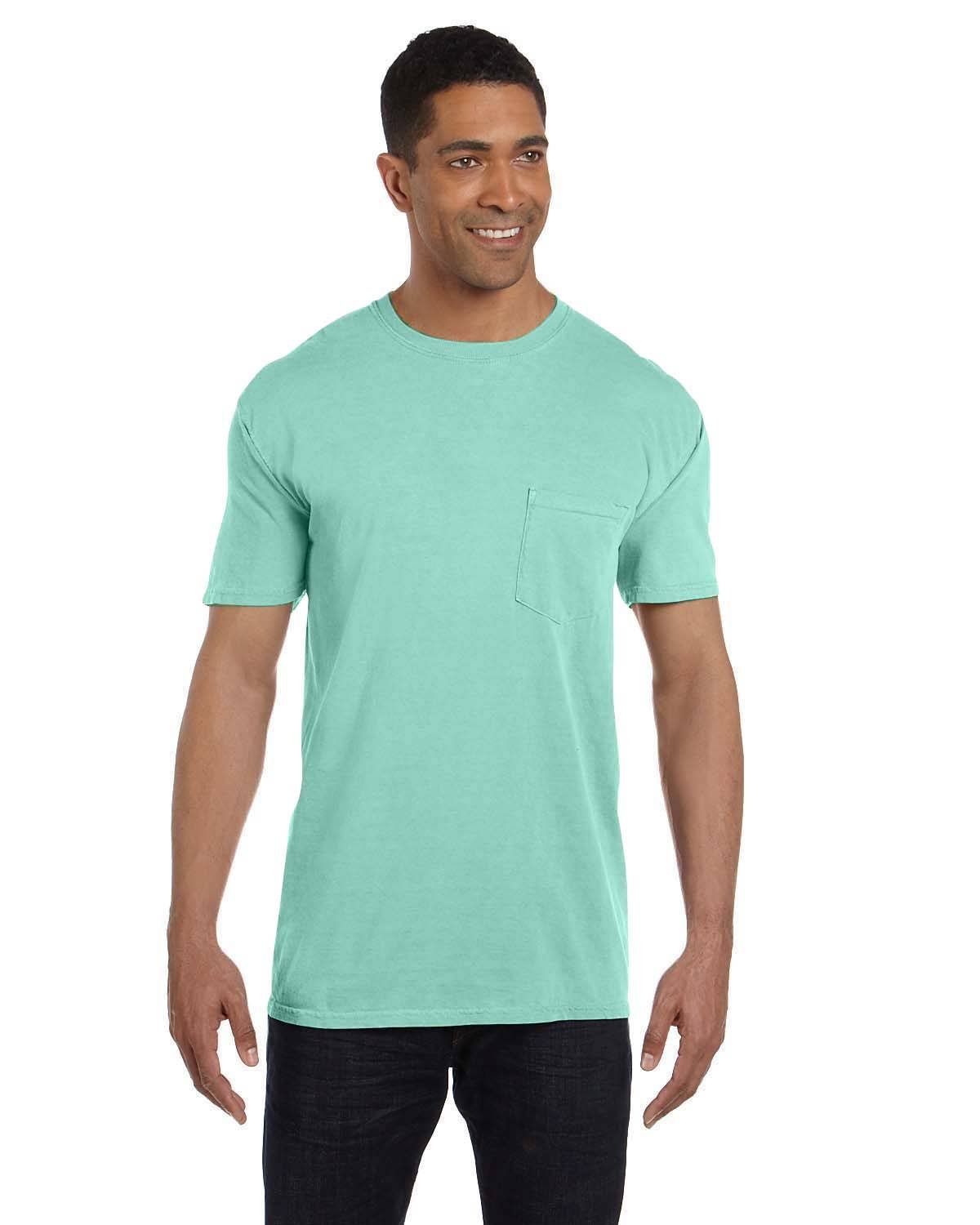 Heavyweight Ring Spun Pocket Tee - Royal Caribe