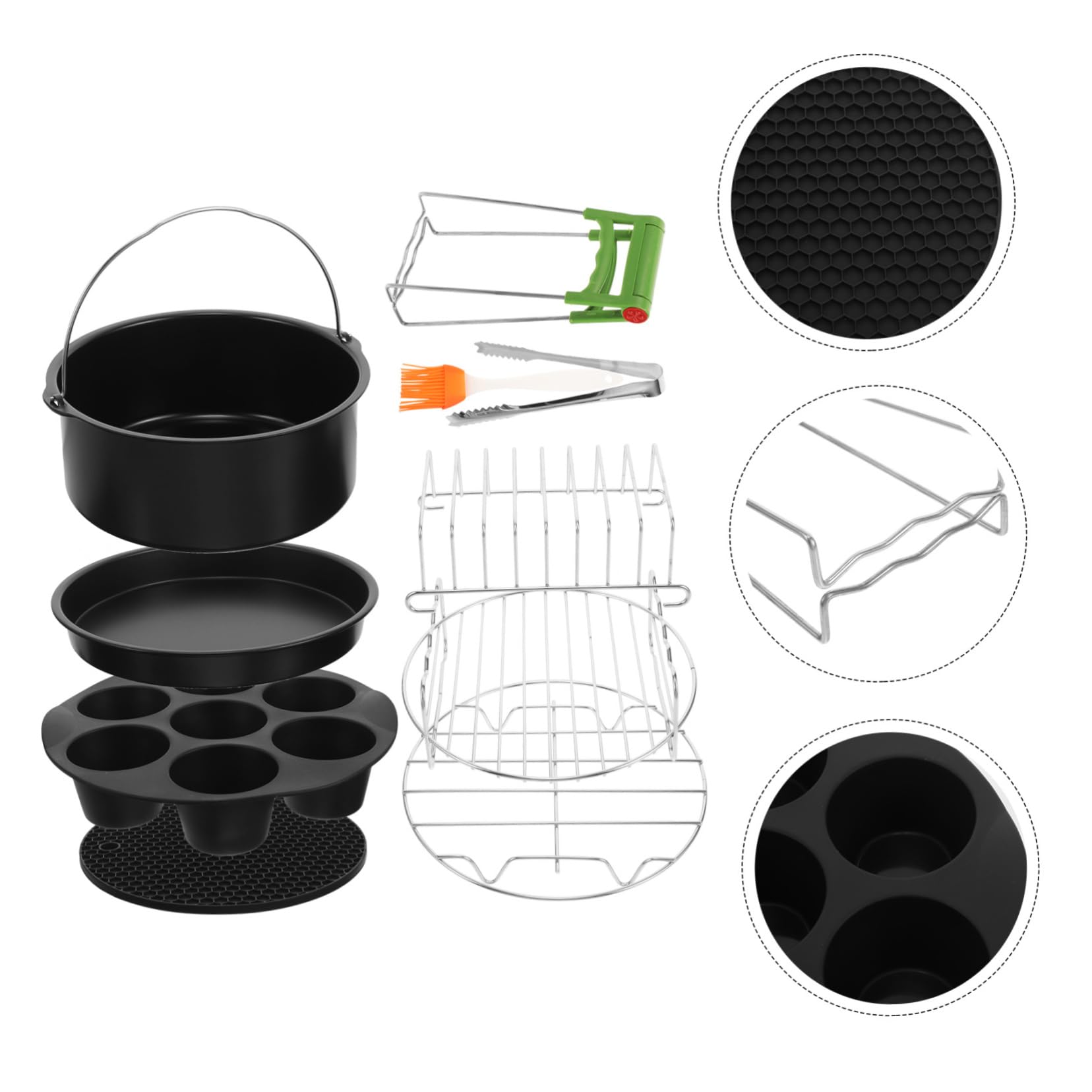 Garneck 9 Pezzi8 accessori per friggitrice ad aria mini tortiere per la cottura padella pentola per frittata padelle per frittata tortiera per pizza fornello per friggere ad aria