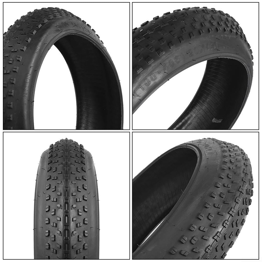 Neumático grueso de bicicleta de 20 x 4.0, cuenta de acero resistente a pinchazos, agarre todo terreno para nieve, arena, playa, montaña, bicicleta eléctrica al aire libre