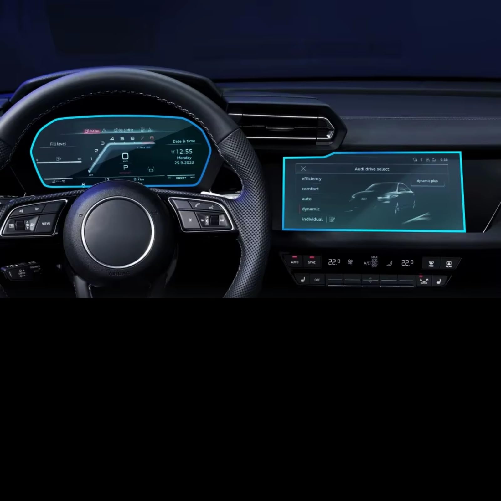 Kompatibel Mit Für A3 2023–2024, Auto-Mittelkonsole, GPS-Navigation, Displayschutzfolie, Auto-Display-Abdeckung, HD-Klarfolie Navigation Schutzfolie(Set)