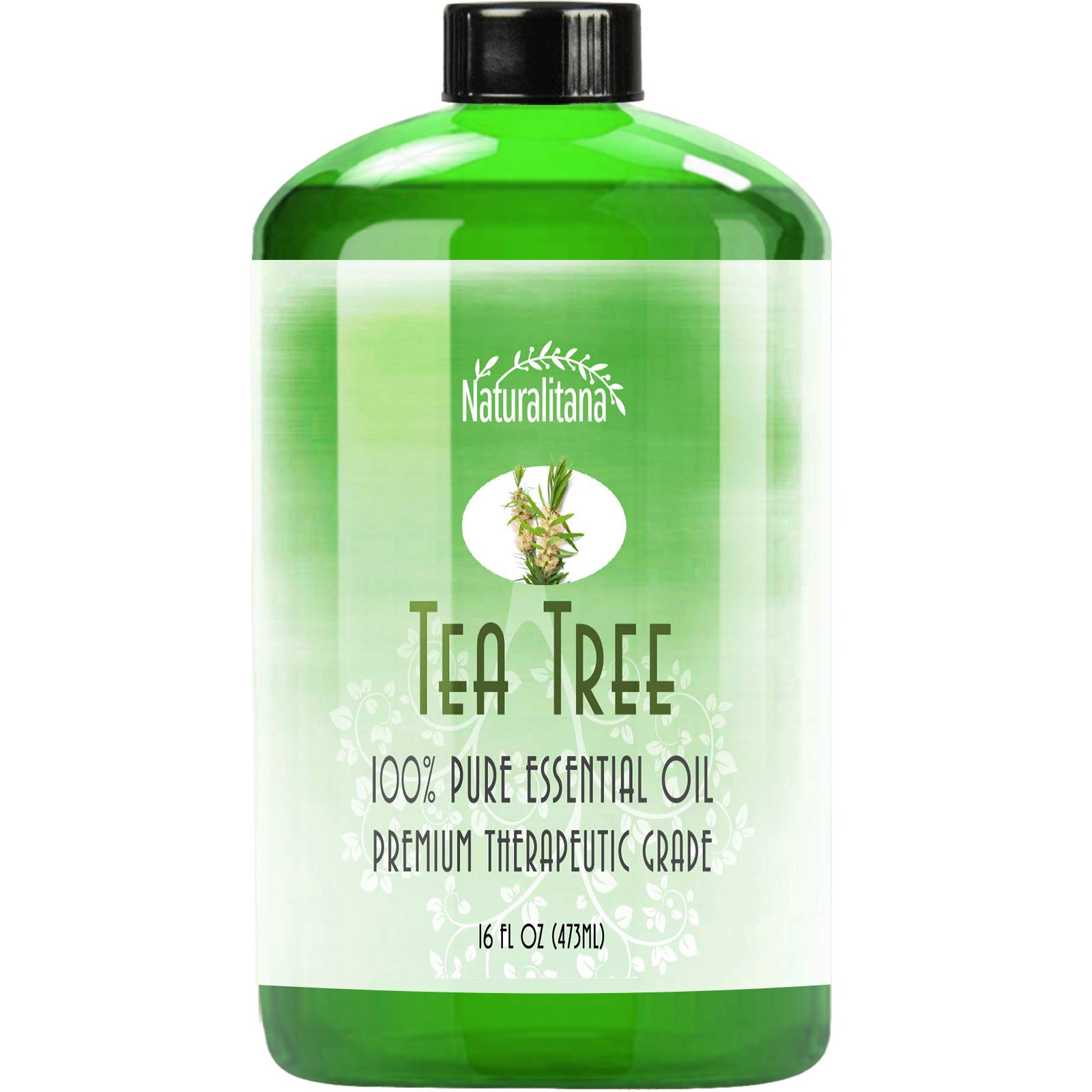 Naturalitana Tea Tree Essential Oil – Therapeutic Grade Aromatherapy Oil for Diffuser, Soap, Bath Bombs, Candles & More (16oz)