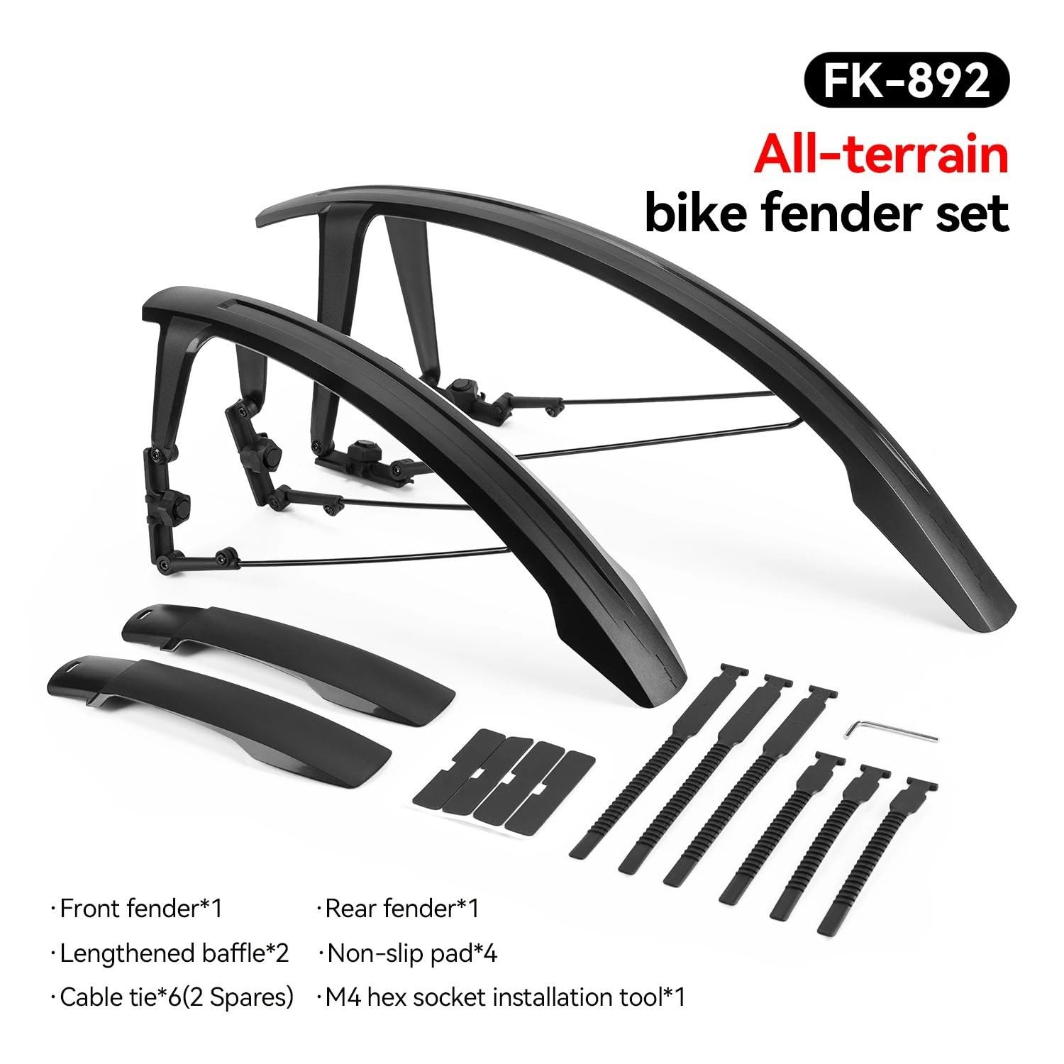 Parafango Accessori per Protezioni per Biciclette Regolabili Liberamente in Materiale PP Resistente a sgancio rapido per Bici parafango Bici