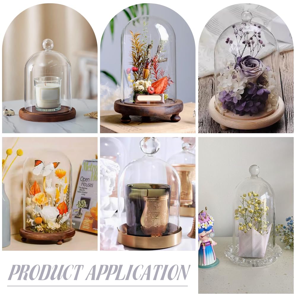 Amazon.co.jp: UNICRAFTALE クリアガラスベルジャー 8.25インチx4.7