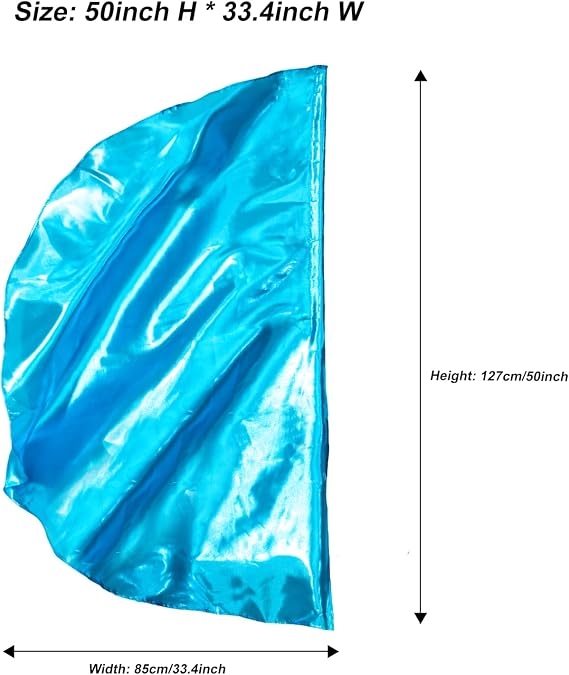 Worship Flag with Scalable Rod, 50 Soft Semicircle Polyester Flag for Dance Practice Performance, Praise Dance Flags, Church Flags, Flex Banner, Banderas de Danza (Blue)