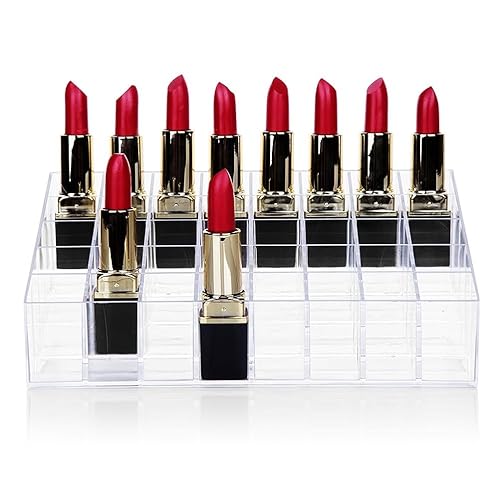 Miniatura 2 de HBlife Paquete de 2 soportes para lápiz labial, 40 espacios de acrílico transparente, organizador de lápiz labial para organizador de maquillaje