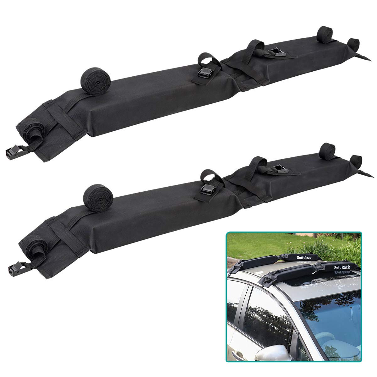 NAIZEA Soft Roof Rack Pad Foldable Car Ski Snowboard Rack Carriers