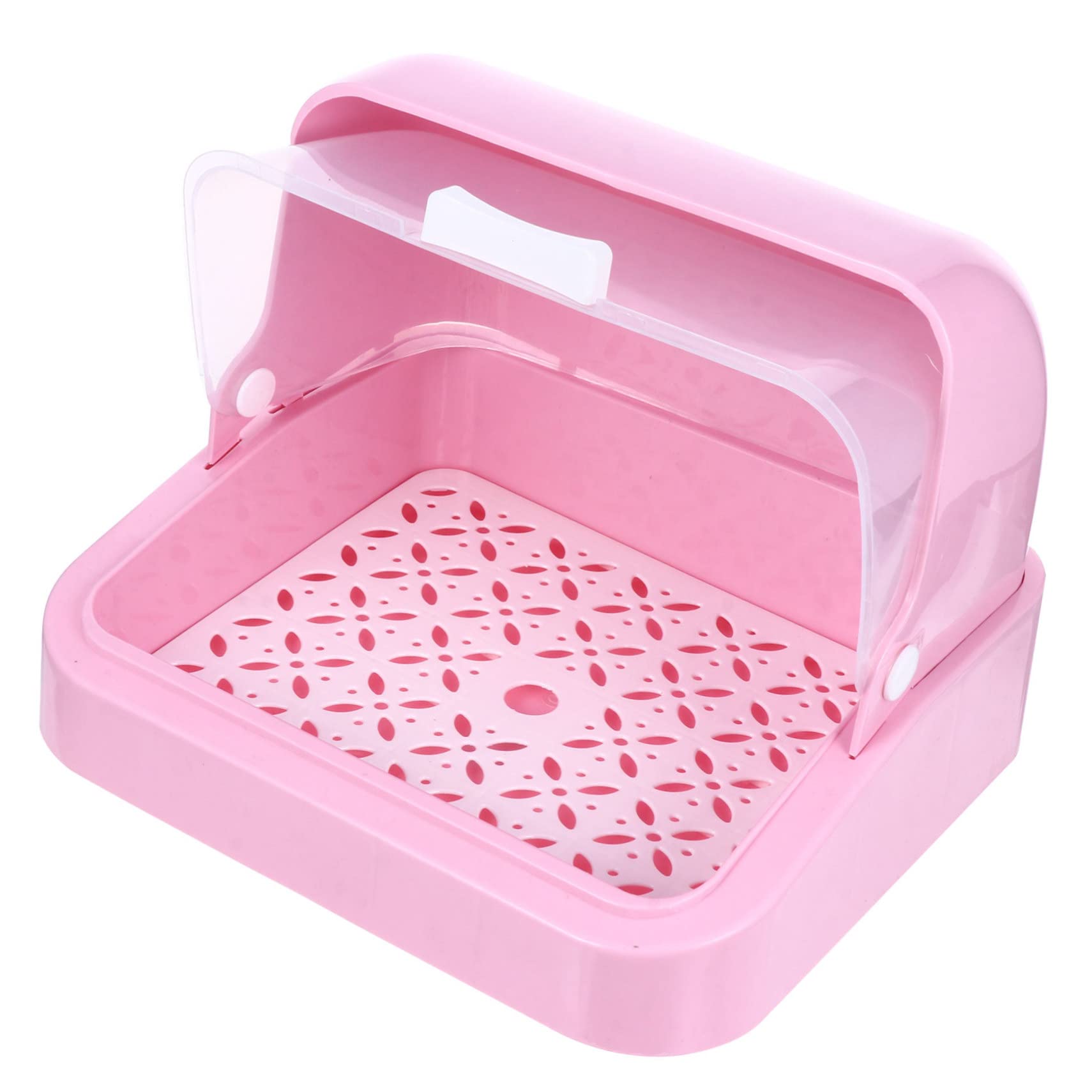 Babyflaschen Aufbewahrungsbox mit Deckel und Abtropfschale Rosa Pp