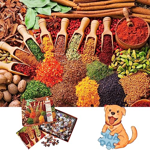 HUADADA Puzzle 1000 Piezas, Colorido Diseño de Especias, Puzzles para Adultos 1000 Piezas, Imposible Puzzle, Rompecabezas 1000 Piezas para Adultos y Niños, 70x50cm