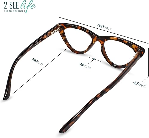 Miniatura 7 de Anteojos de lectura de ojo de gato para mujer con estilo, a la moda con alta visión, cómodas bisagras de resorte para todas las formas de cara,