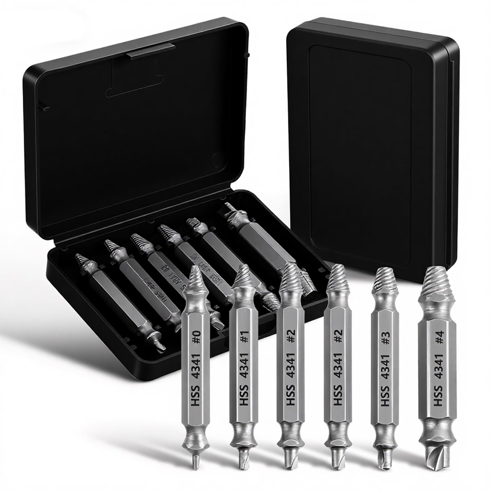 6PCS Damaged Screw Extractor Set, Superb Gifts for Men, Broken Bolt Extractor for Easy Removal of Rusty and Broken Hardware, Remover Set for Stripped Screws, Nuts and Bolts