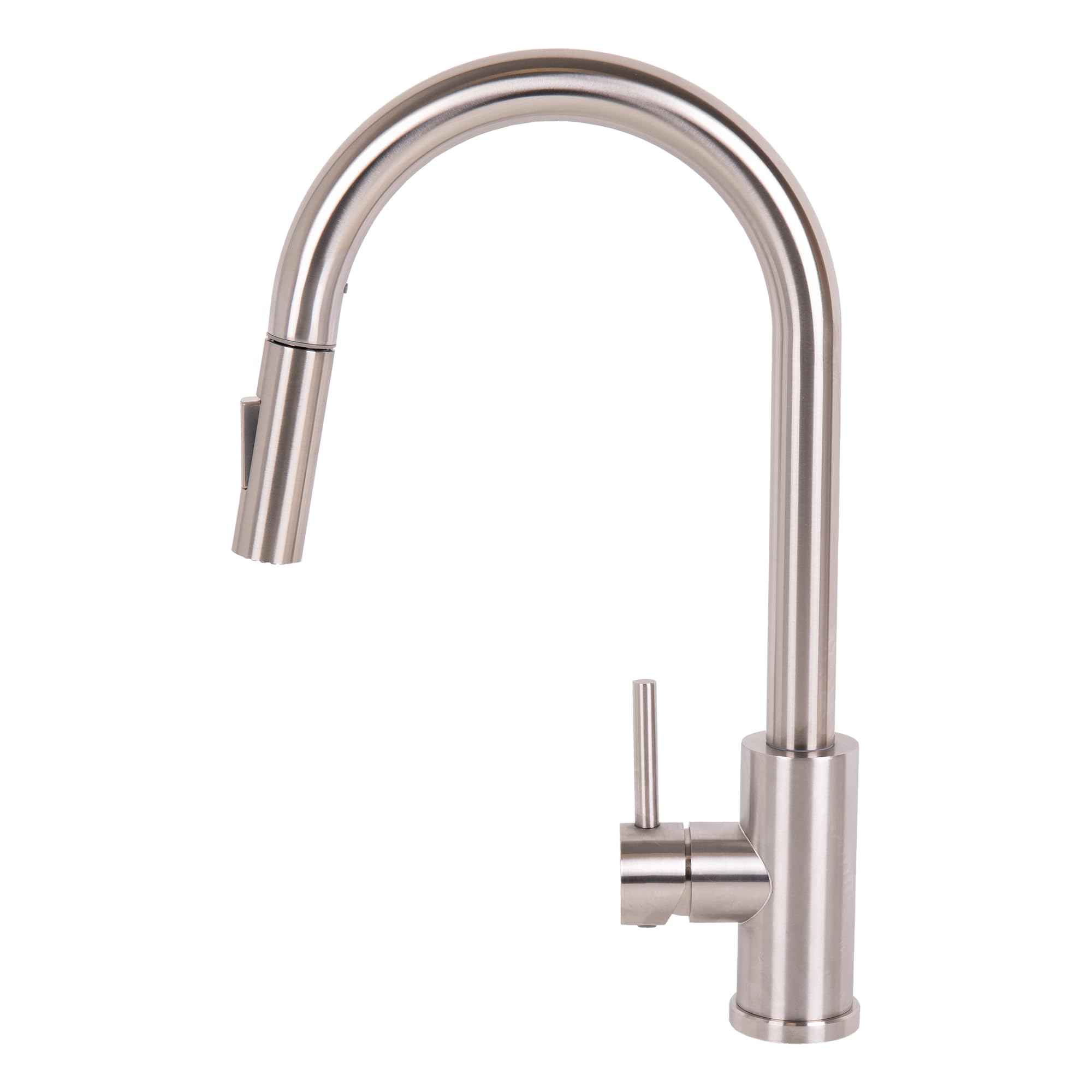 Cofan Grifo de cocina extensible de acero inoxidable 304 con acabado cepillado | Rociador de ABS cromado | Grifo de cocina con 2 funciones | 360° giratorio | Con cartucho cerámico Ø35 mm