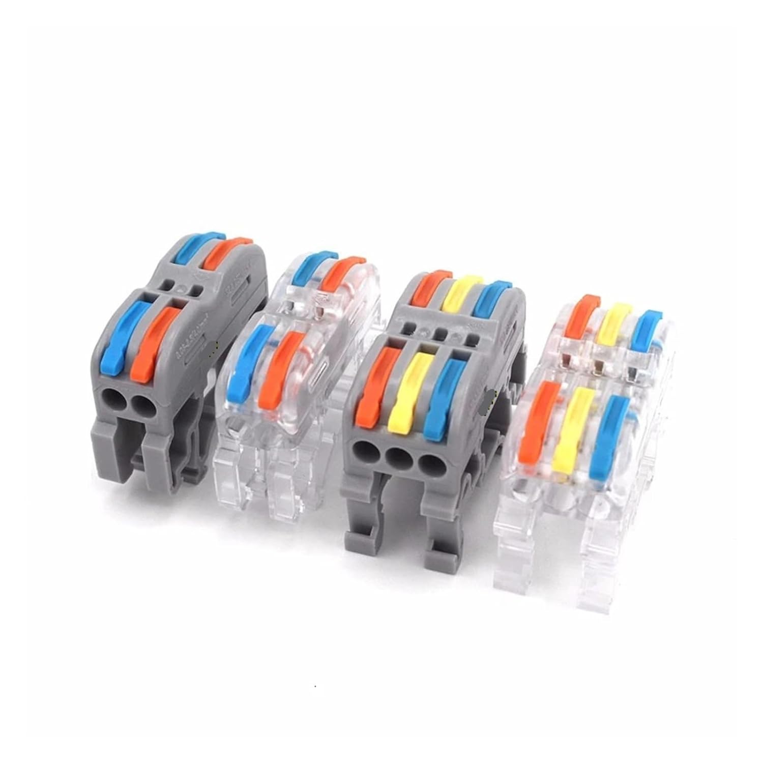 Universal Compact Wiring Splicing Conector Wire Connector 211 Fast Universal Compact Din Rail Electric Cable L+E+D Light Lamp Conector Wiring Conductor Terminal Block(K413A,100PCS)