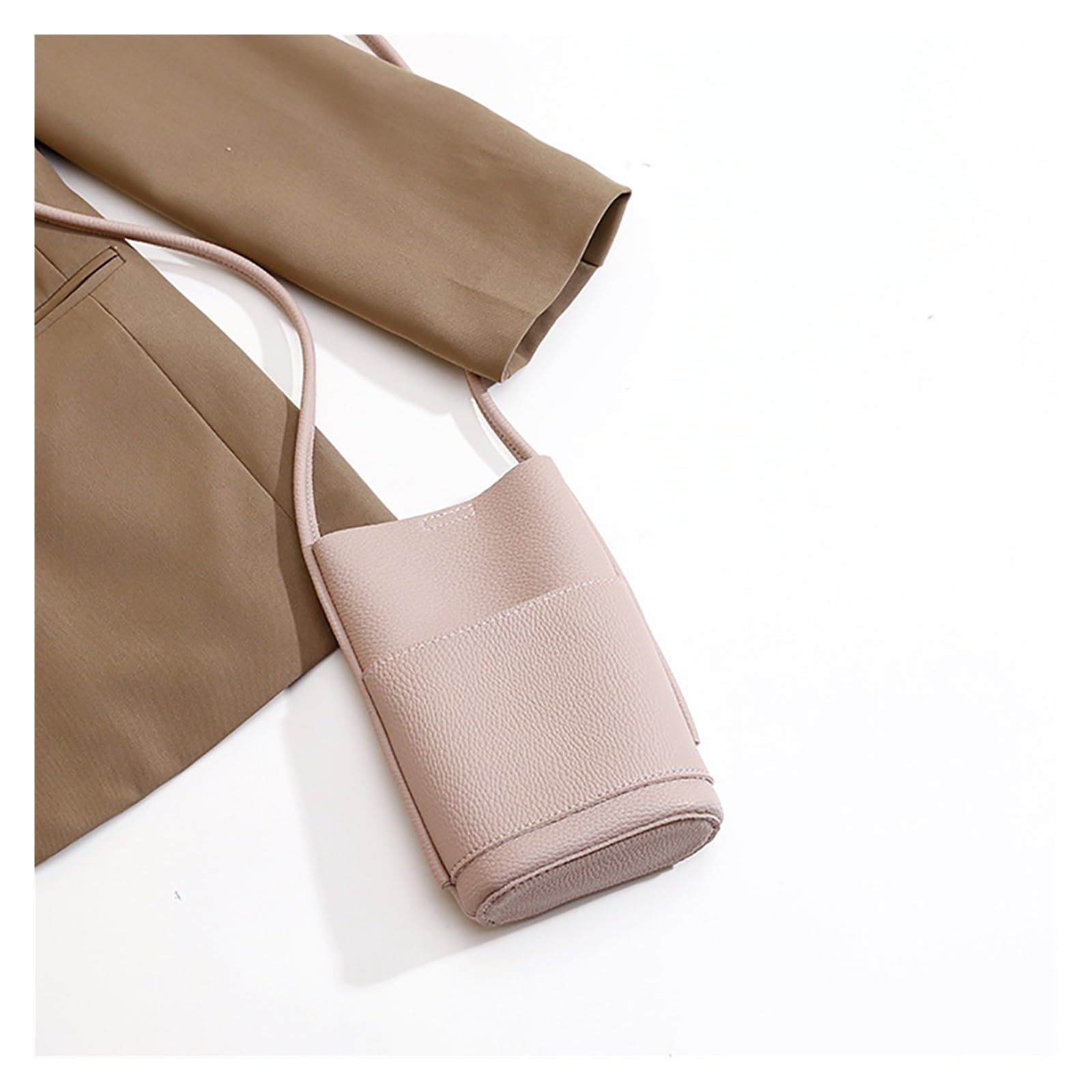 Bolso for teléfono móvil for Mujer, Bandolera pequeña de Cuero, Bolso de Compras Unisex Minimalista y versátil Adecuado para Viajar, Fiesta, Trabajo(Pink)