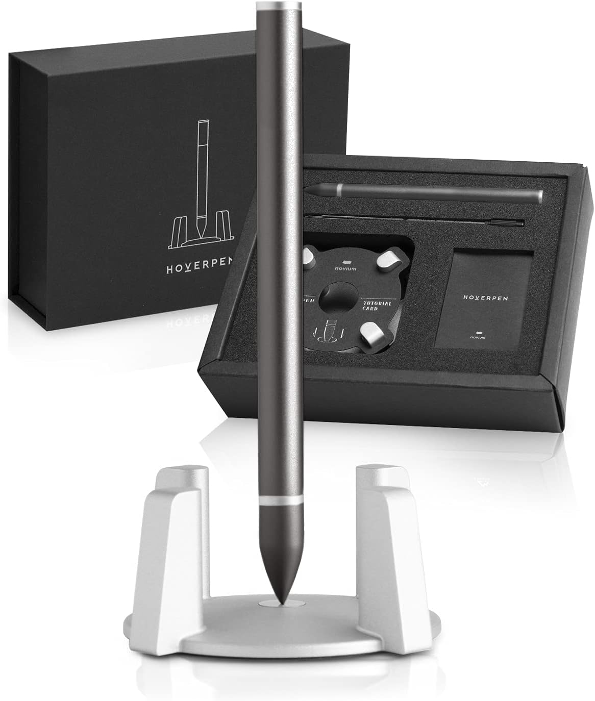 novium Hoverpen - Luxury Pen for Men & Women, Vertically Standing Executive Ballpoint Pen with Top Grade Free-Flowing Ink Refill, Metal Made, Unique Gifts, Luxury Pen for Men, Mens Gifts Ideas