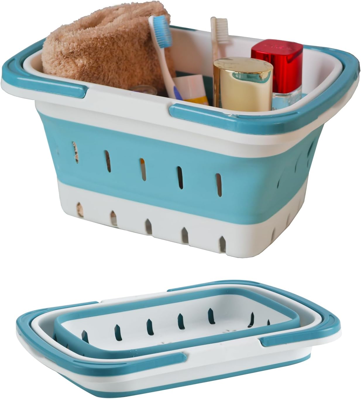 Amazon.com: MINDFARGE Portable Folding Plastic Bath Caddy with Handle ...