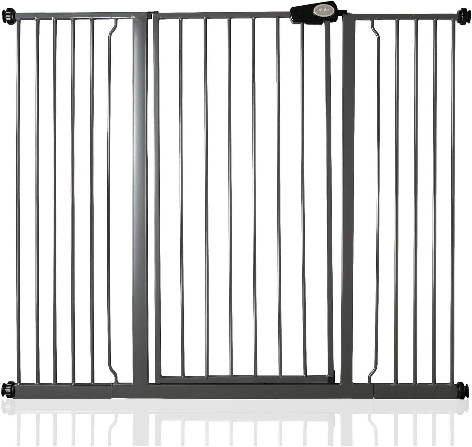 Safetots Extra Tall Metal Safety Gate Pressure Fit, 133.2cm - 140.8cm, Slate Grey, 104cm in Height, Extra Tall Stair Gate, Tall Baby Gate, Easy Installation
