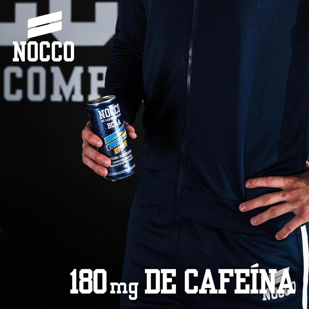 NOCCO BCAA - Bebida Energética con 180mg Cafeína, 3000 mg BCAA, Sin Azúcar, Sin Carbohidratos, Enriquecida con Vitaminas - 24 x 330ml inkl. Pfand (Mix Sabores)