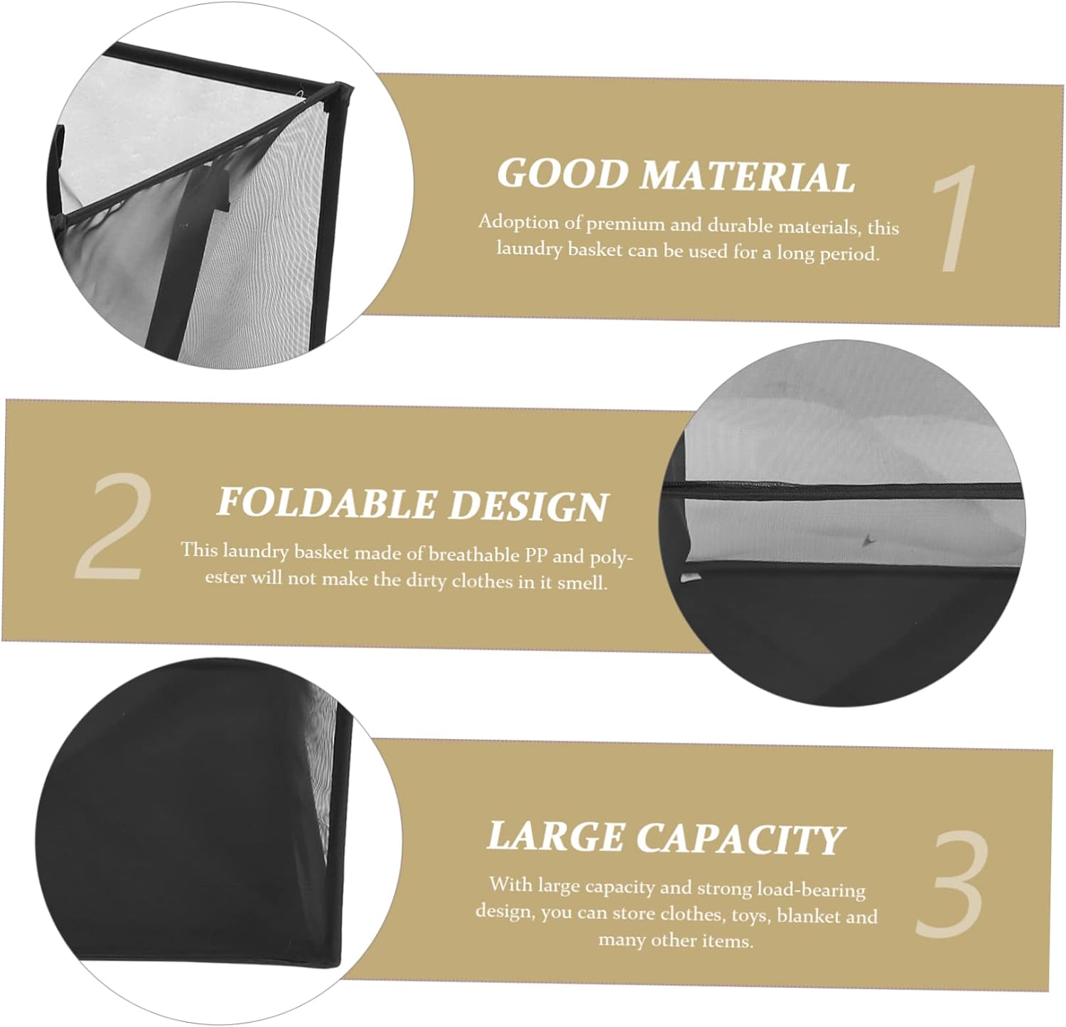 Foldable Laundry Basket with Comfortable Handles Mesh Laundry Hamper for Bedroom and Home Storage Wear Resistant Collapsible Clothes Basket for Organizing Clothes and Blankets