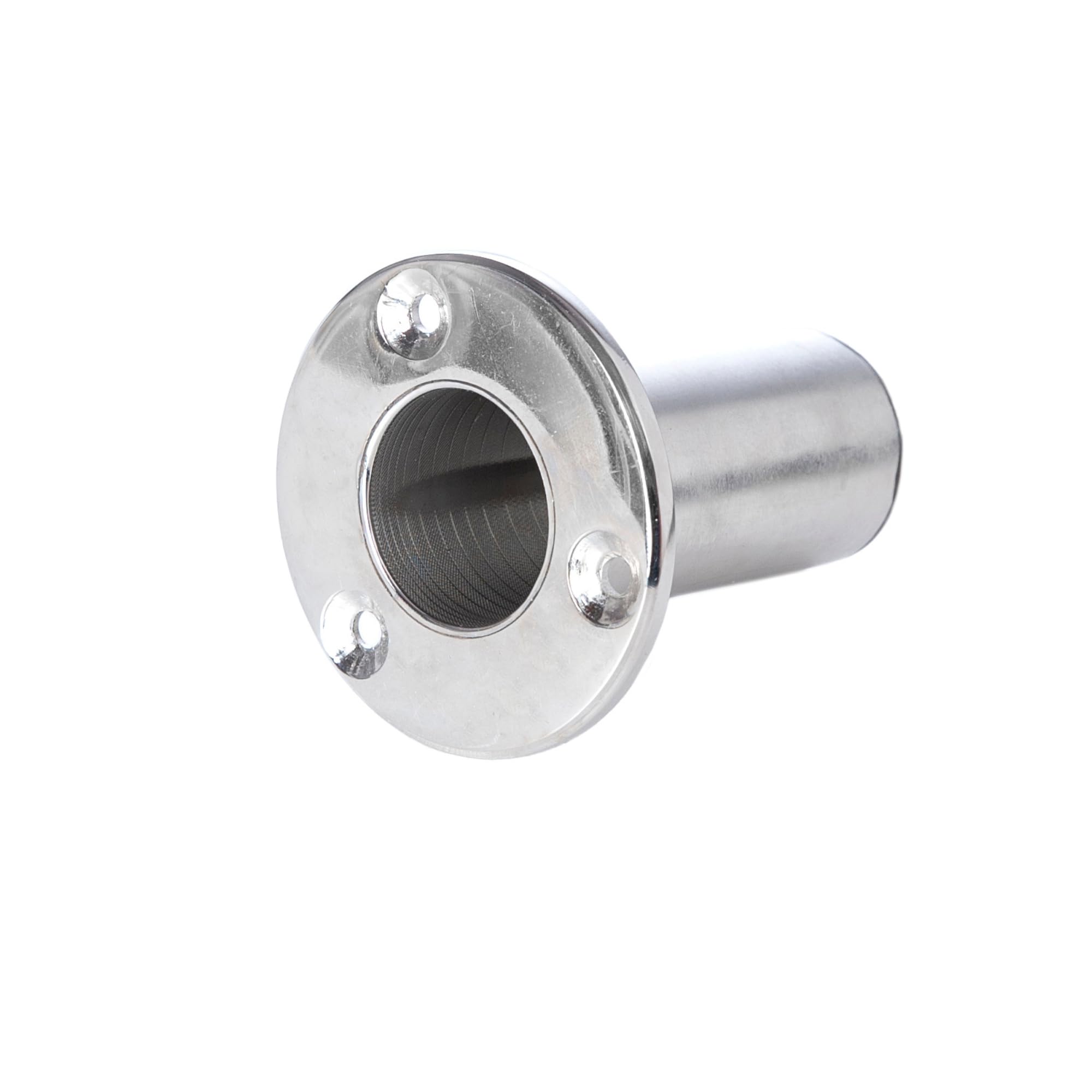 Tintero empotrable para Barco, pletina Redonda, Casquillo candelero, INOX, 20mm, 25mm, 30mm