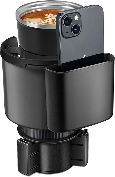TYKOR Car Cup Holder Expander, Cup Holder Extender Adapter for Car with Adjustable Base, Fits YETI 24/36/46oz, HydroFlask 32/40oz, Large Water Bottles in 2.7"-4.2" (16-46 OZ)