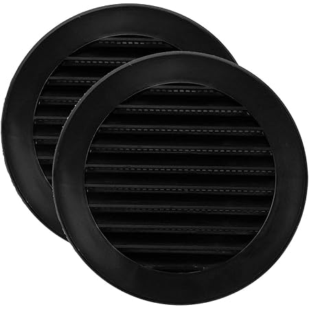 5 Inch Black Soffit Vent Cover - Pack Of 10 - Round Air Vent Louver Grill Cover Built In Insect Screen Hvac Vents Bathroom Home Office Kitchen