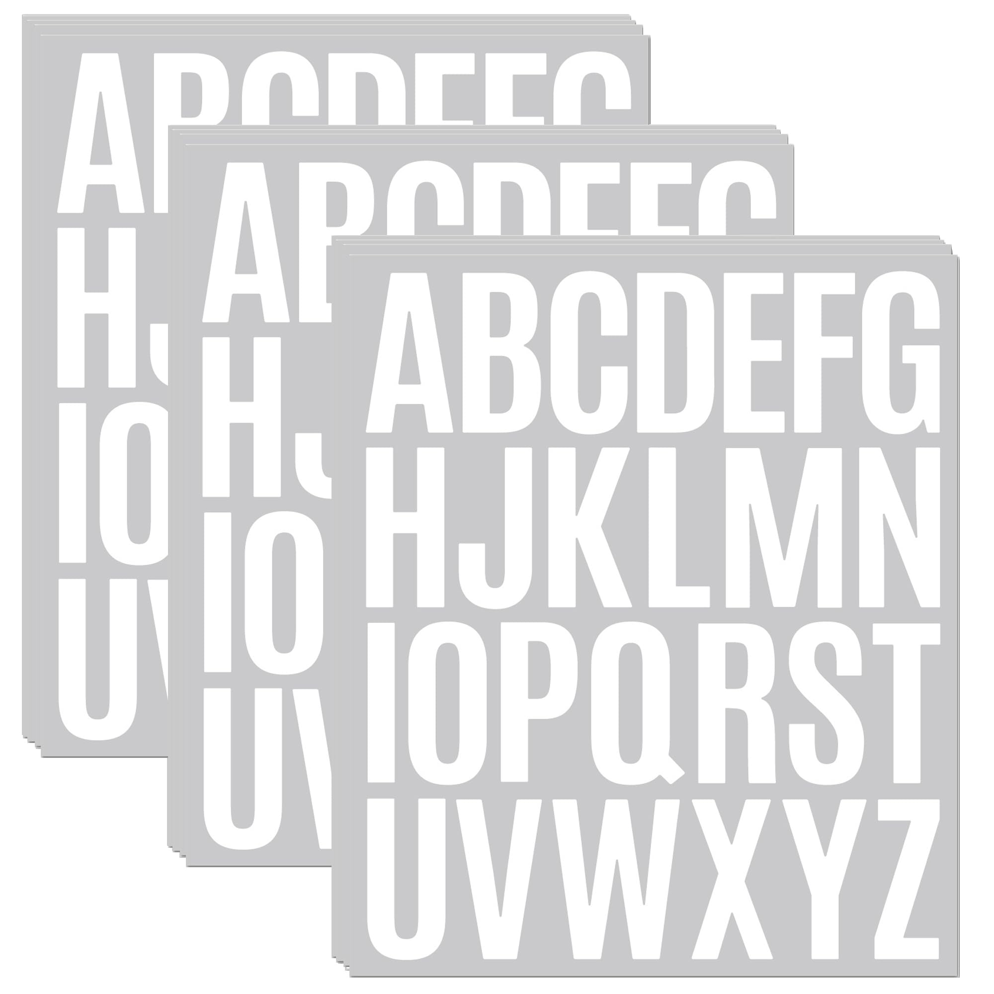 12 Sheets Letter Sticker, 312 PCS Alphabet Stickers Waterproof Alphabet, 2 inch Self Adhesive Letters Kit Mailbox Sticker Vinyl Letter Stickers, Mailbox Labels DIY Crafts Art Making, Notebook(White)