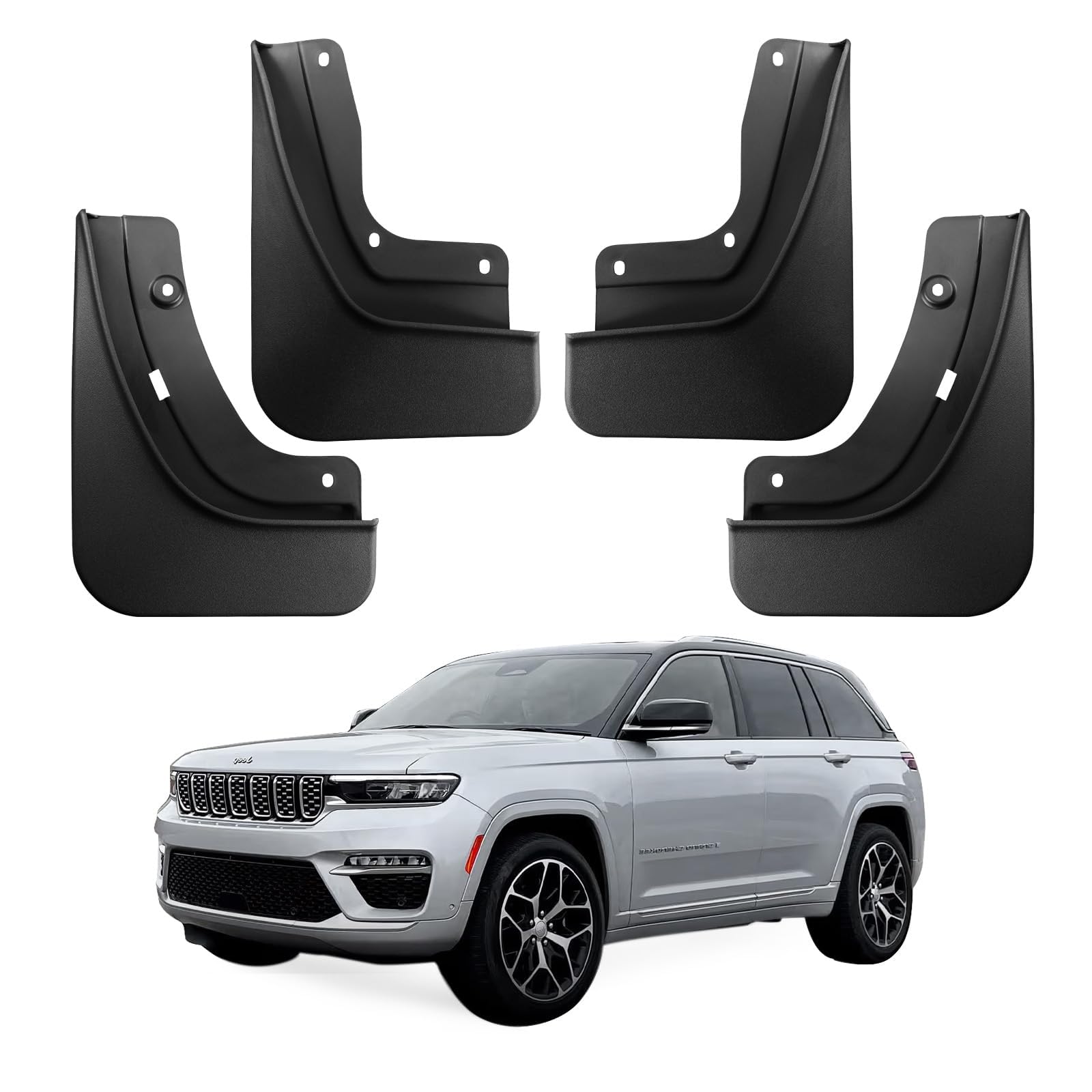 Ecarzo Mud Flaps for Jeep Grand Cherokee Accessories 2022 2023 2024 All Weather Mud Splash Guards No Drilling Required Mudflap Front & Rear 4pc Set