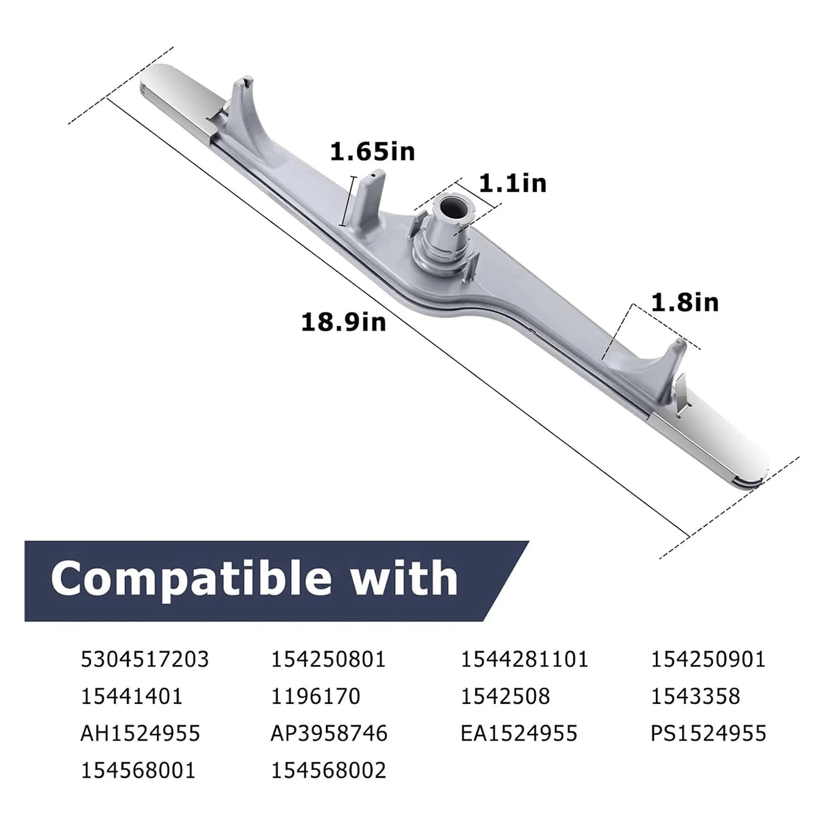 EMECE-2X 154568002 Unterer Sprüharm für Geschirrspüler, kompatibel mit Electrolux, Frigidaire, 154568001 5304517203 AP3958746, EA1524955 1196170