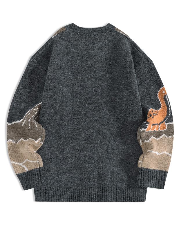 Image of Vamtac Mens Oversized Sweater Vintage Graphic Pullover Crewneck Knit Jumper Y2K Unisex Streetwear 2026 Fall Tops