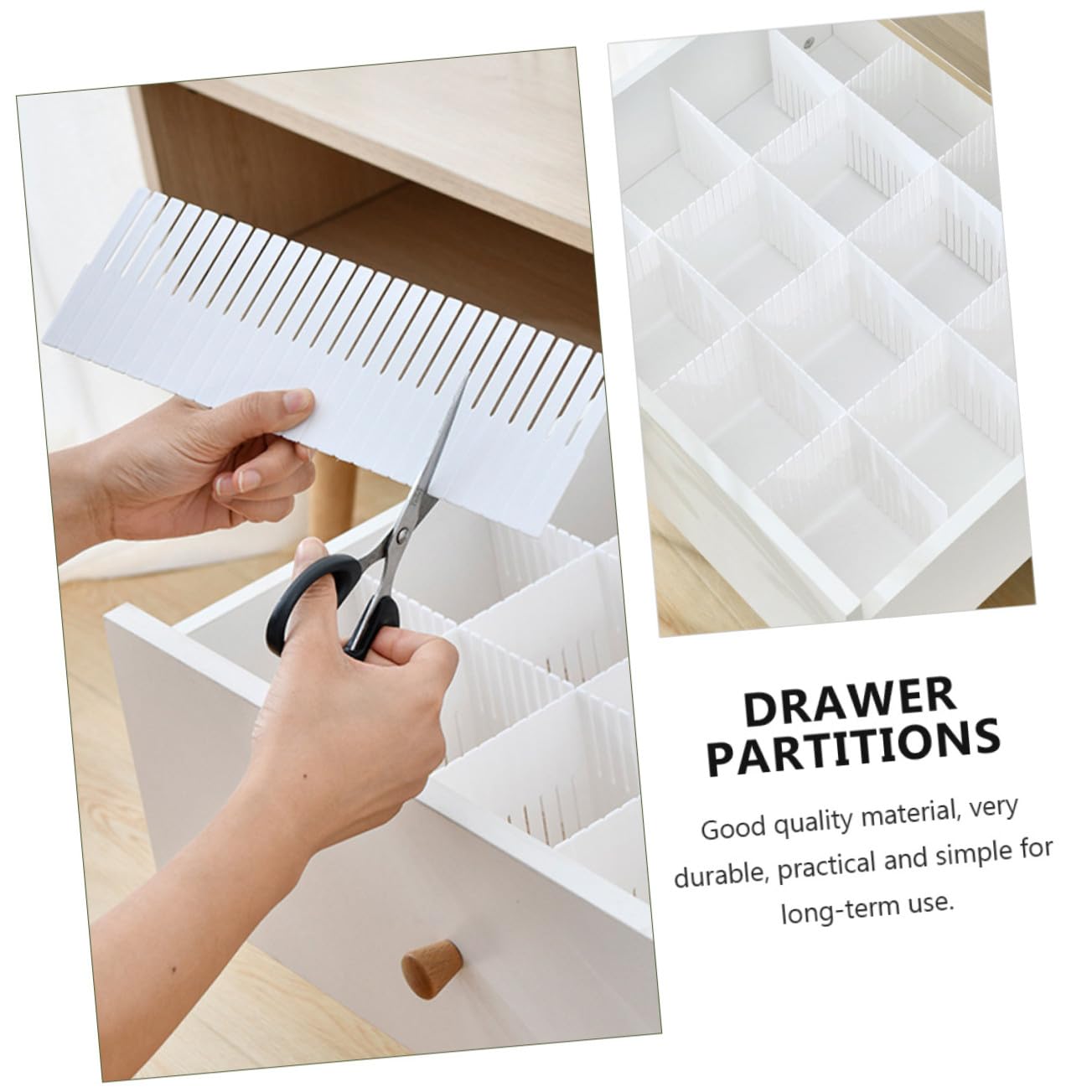 Ipetboom Set 10 Pezzi Divisori per Cassetti in Plastica, Organizzatori Pratici per Casa, per Ordinare Calze e Biancheria in Maniera Comoda e Funzionale