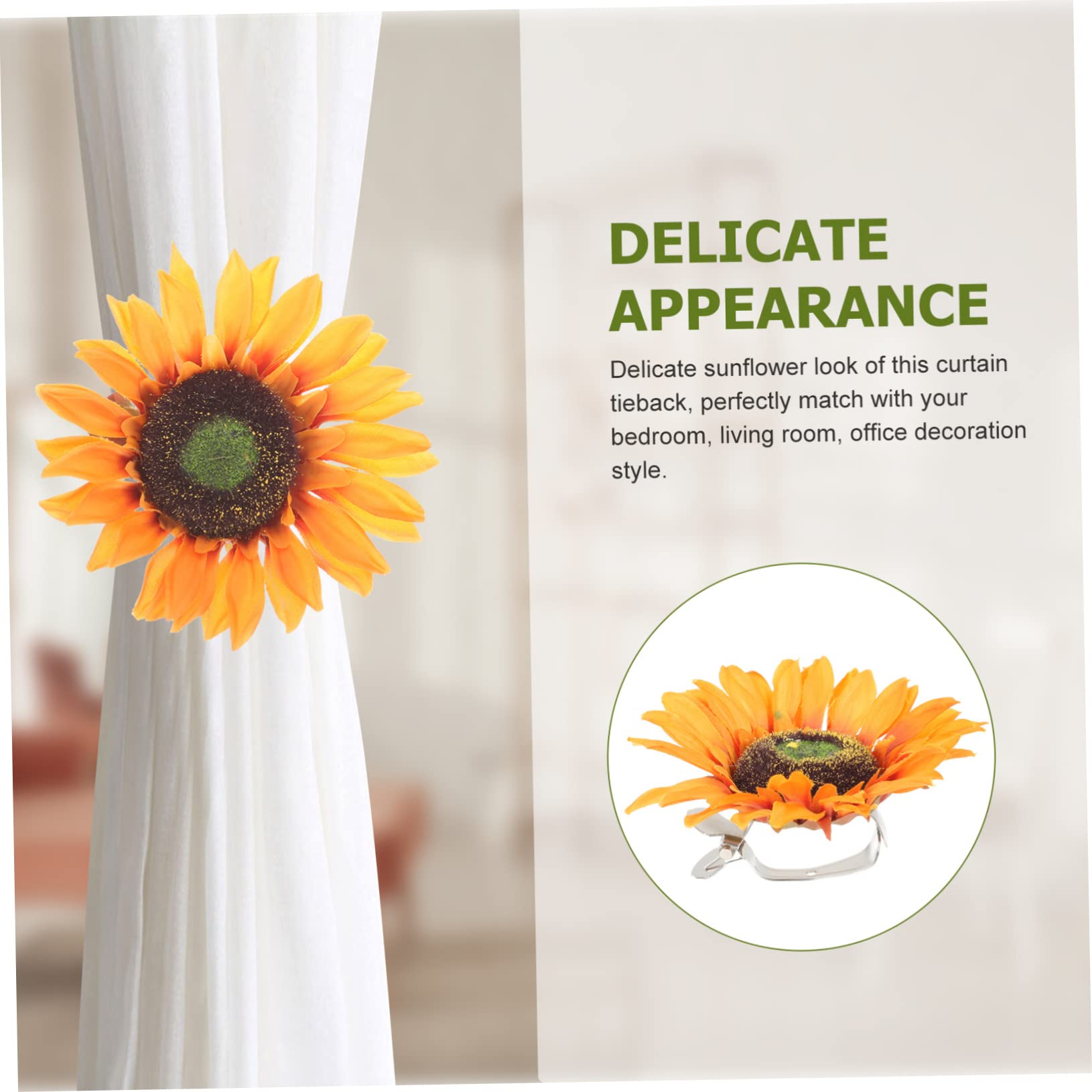 OUNONA 10stücke Sonnenblumen Vorhang Raffhalter Clips Stabile Gardinenbinder Für Schlafzimmer Wohnzimmer Büro Dekorative Vorhang Halterungen Mit Starkem Halt Klassisches Design Für