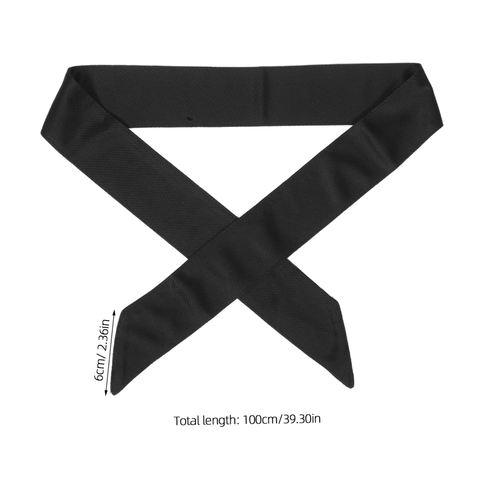 Bandeau de Sport Unisexe à Nouer en Fibre Polyester Noir