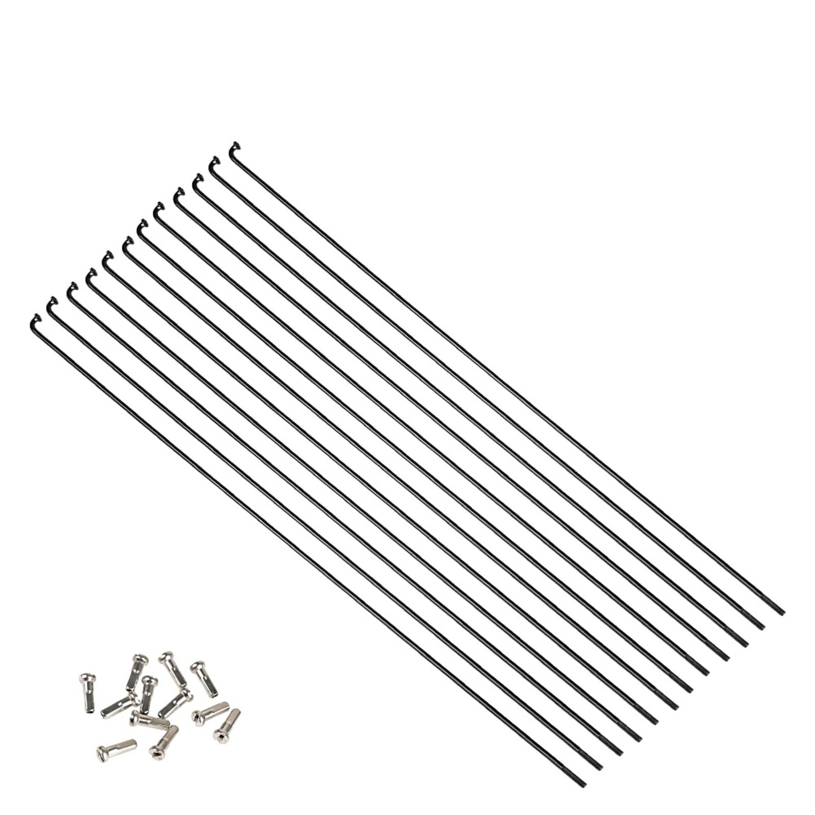 Für Fahrradspeichen, Draht, Mountainbike, Rennrad, 304 Edelstahl, 14 G, schwarz, hochfest, für Fahrradspeichen, 257 mm - 293 mm Speichenkappe