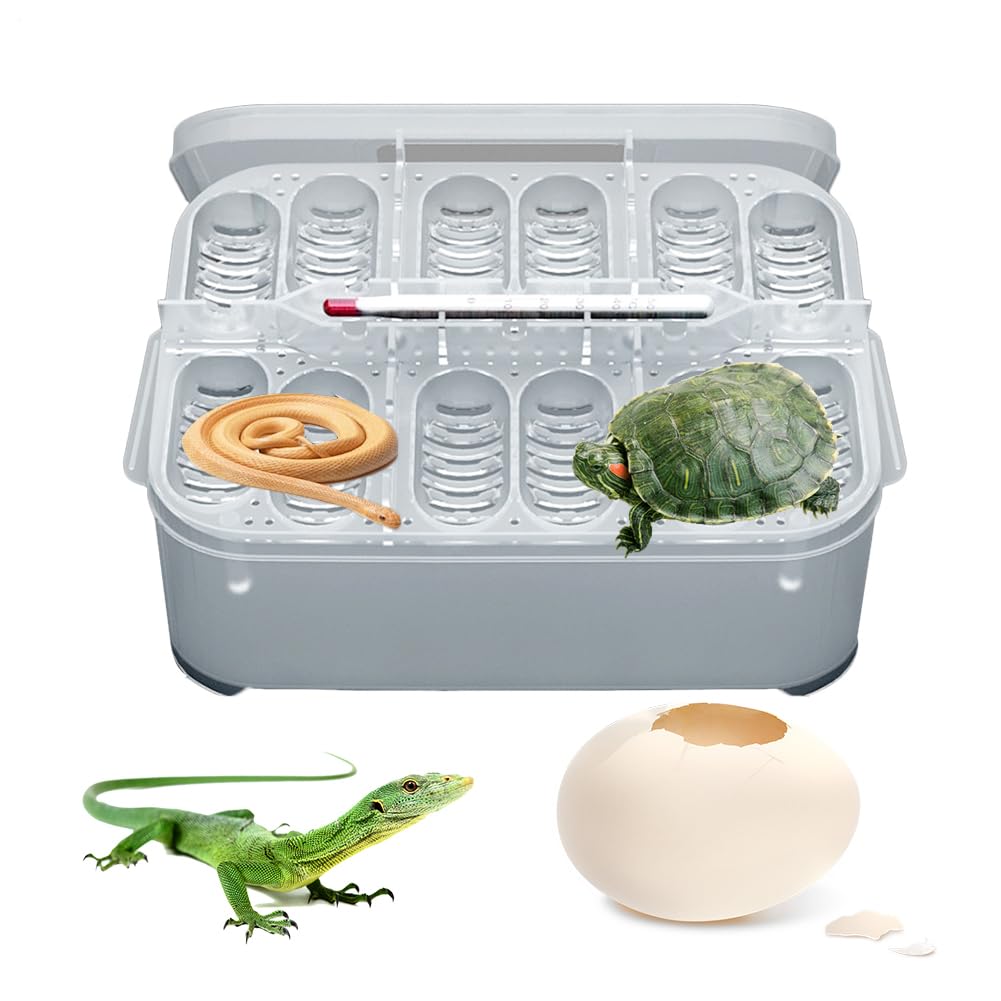 Clear Egg Incubator - Large Capacity Gecko Breeding Box | Versatile Reptile Hatching Egg Tray Box | Reptile Incubator for Small Reptiles Bearded Dragon Lizard Gecko Scorpion