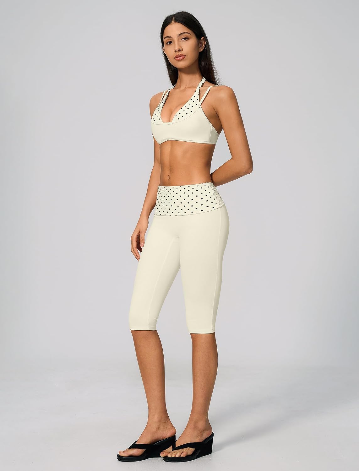 ABOCIW Double Layer Workout Sets for Women 2 Piece Yoga Pilates Outfits