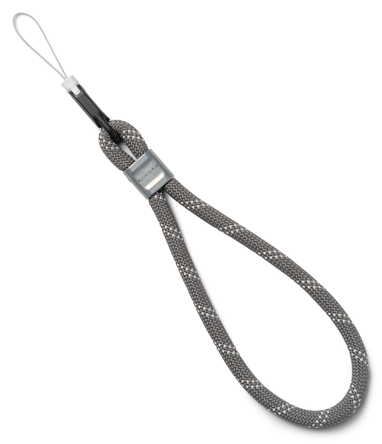 Ringke Rope Hand Strap, Wrist Size Durable Adjustable Polyester Thick Sturdy Wristlet String with Carabiner for Cell Phone Case, Earbuds, Camera, Gaming Console, ID Card Holder, etc. - Gray