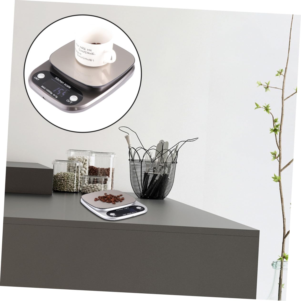 Báscula de Cocina Digital Recargable con Pantalla LCD de Acero Inoxidable para Pesar Alimentos con Alta Precisión y Sensores Sensibles