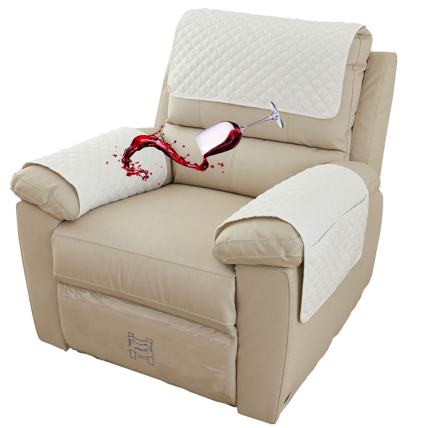 ZGDDPZA Armchair Covers for Arms & Sofa Headrest Covers, Water-Resistant