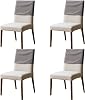4Pcs Dining Chair Back Covers Elastic Polyester Chair Back Protective Covers Dustproof Backrest Slipcover for Office Home Dining Room Kitchen Hotel(28×48cm,Gray)