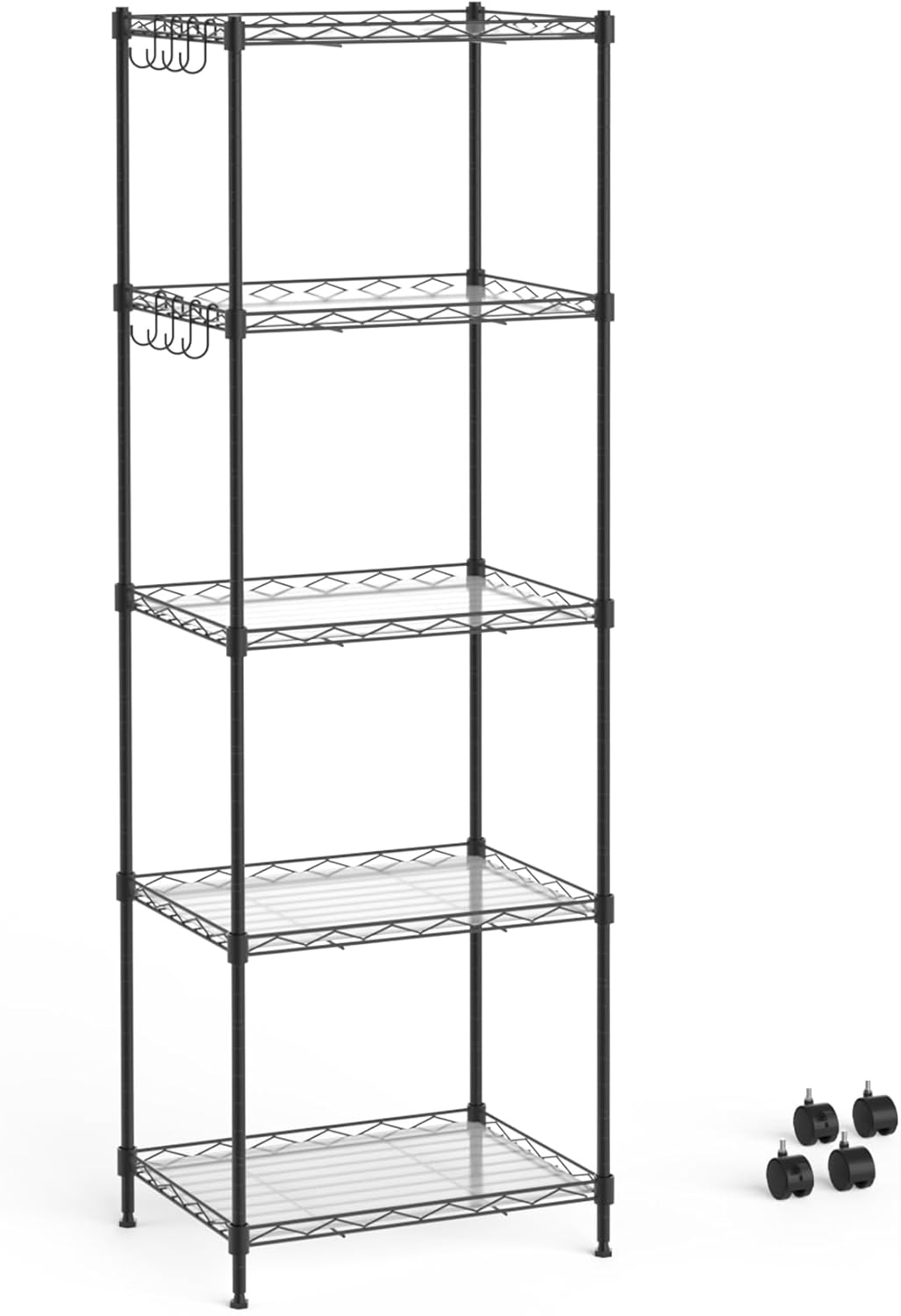 Mondeer Metal Shelving Units, 5 Tiers Kitchen Storage Shelf with 4