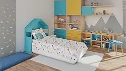 Jogo de Cama 100% Algodão Solteiro Estampado Patrulha Canina Menino 1,40 m x 2,10 m Com 3 peças