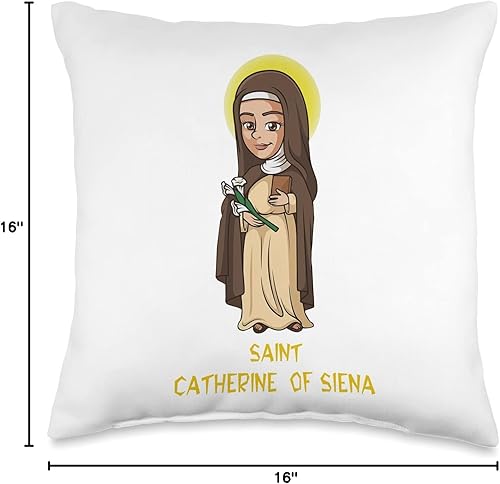 Miniatura 4 de St.Catherine of Siena Catholic Purity - Almohada para niñas y adolescentes, 18 x 18 pulgadas, multicolor