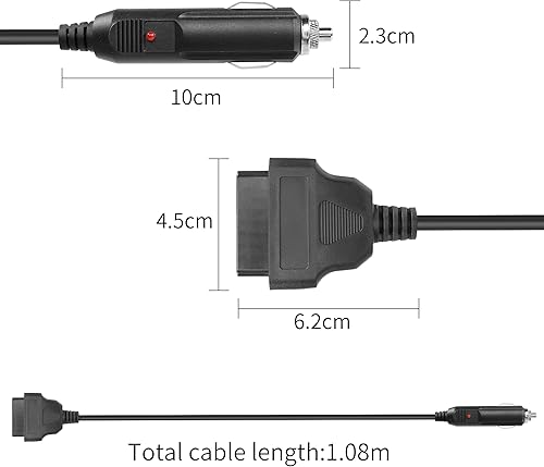 Miniatura 6 de YACSEJAO Cable OBD2 hembra a encendedor de cigarrillos OBDII Vehículo ECU Emergencia Memory Saver Cable de fuente de alimentación para 12 V CC,