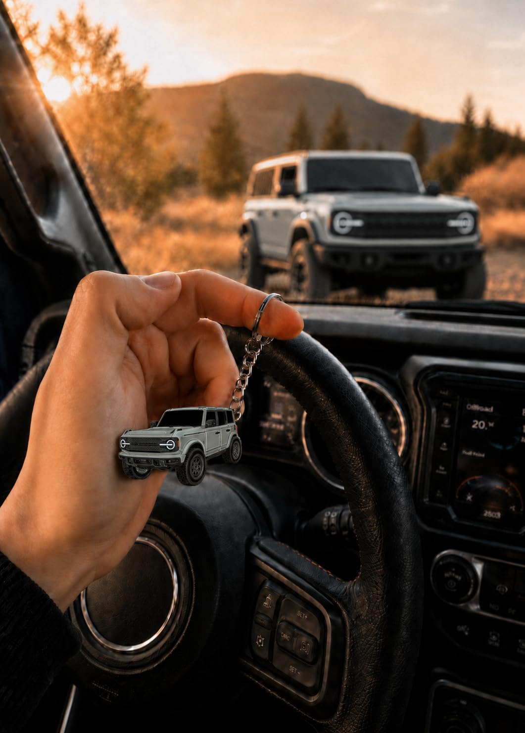 Bronco Keychain Accessories 4 door key chain Fob Cover Cool Mods compatible with Ford Bronco 2022 2023 2024