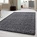 Produktbild Hochflor Shaggy Teppich für Wohnzimmer Langflor Pflegeleicht Schadsstof geprüft 3 cm Florhöhe Oeko Tex Standarts Teppich, Maße:60x110 cm, Farbe:Grau